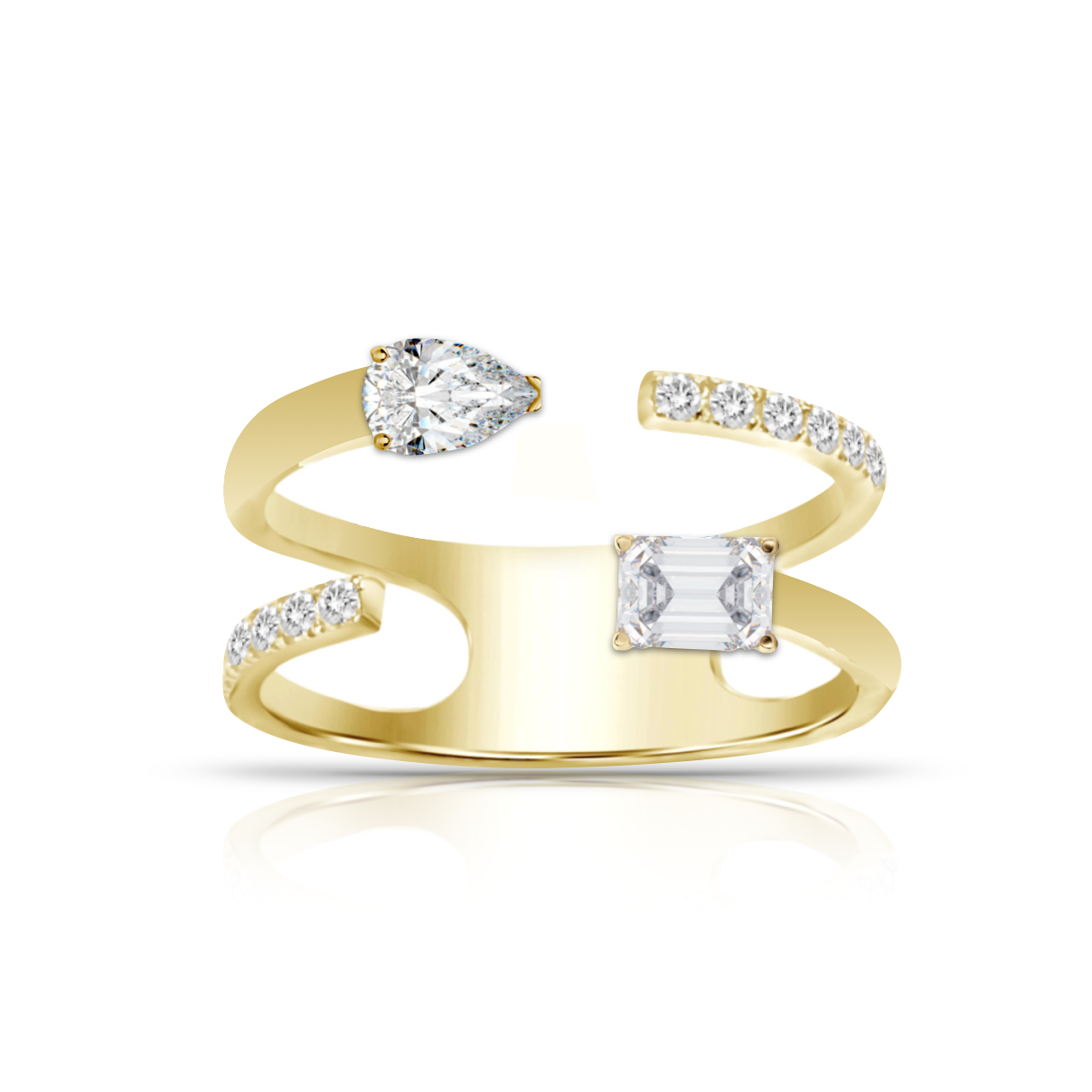 Open Double Row Ring 14K Yellow Gold / 7.5