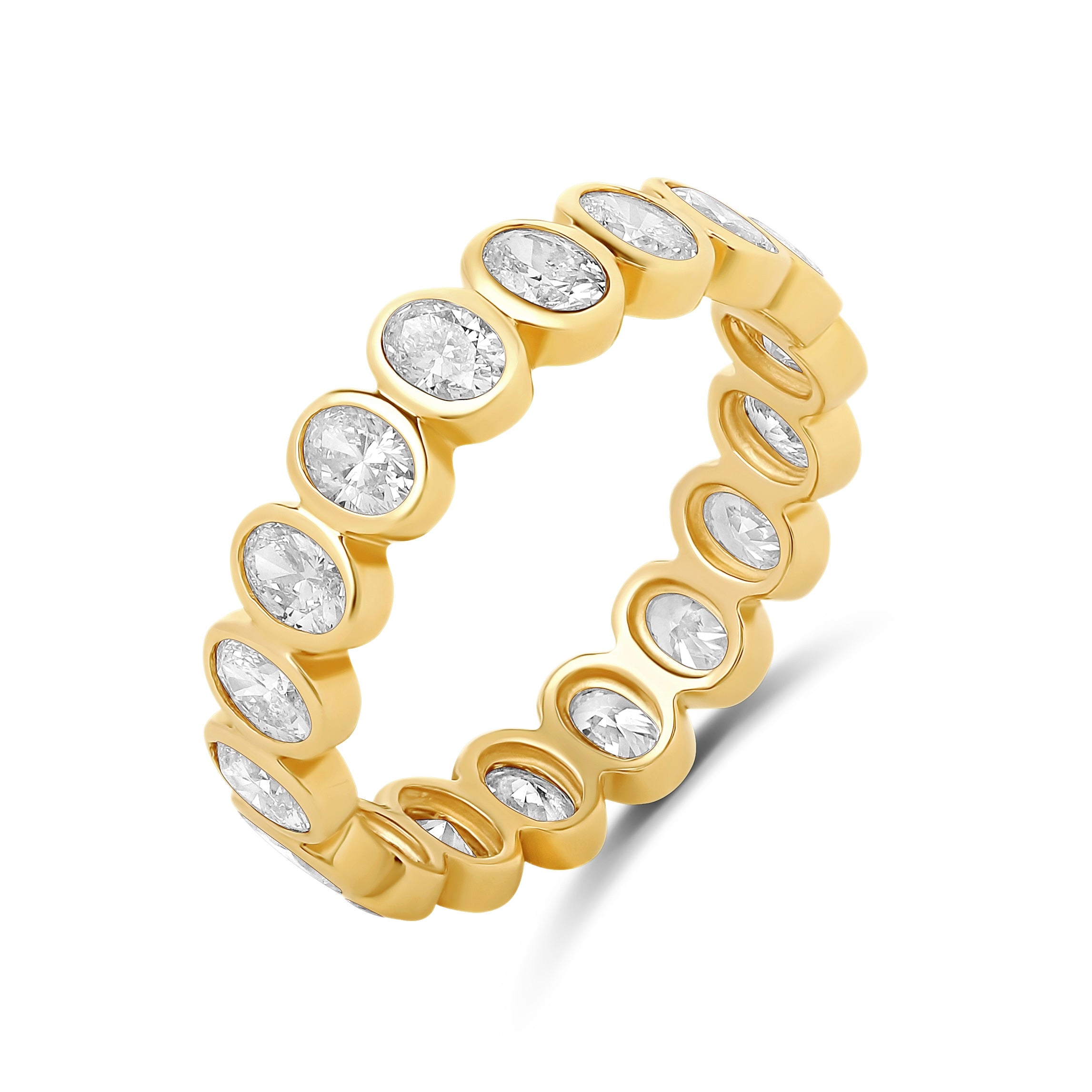 Oval Cut Lab Diamond Bezel Eternity Band