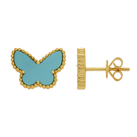 Butterfly Turquoise Stud Earrings - Sample