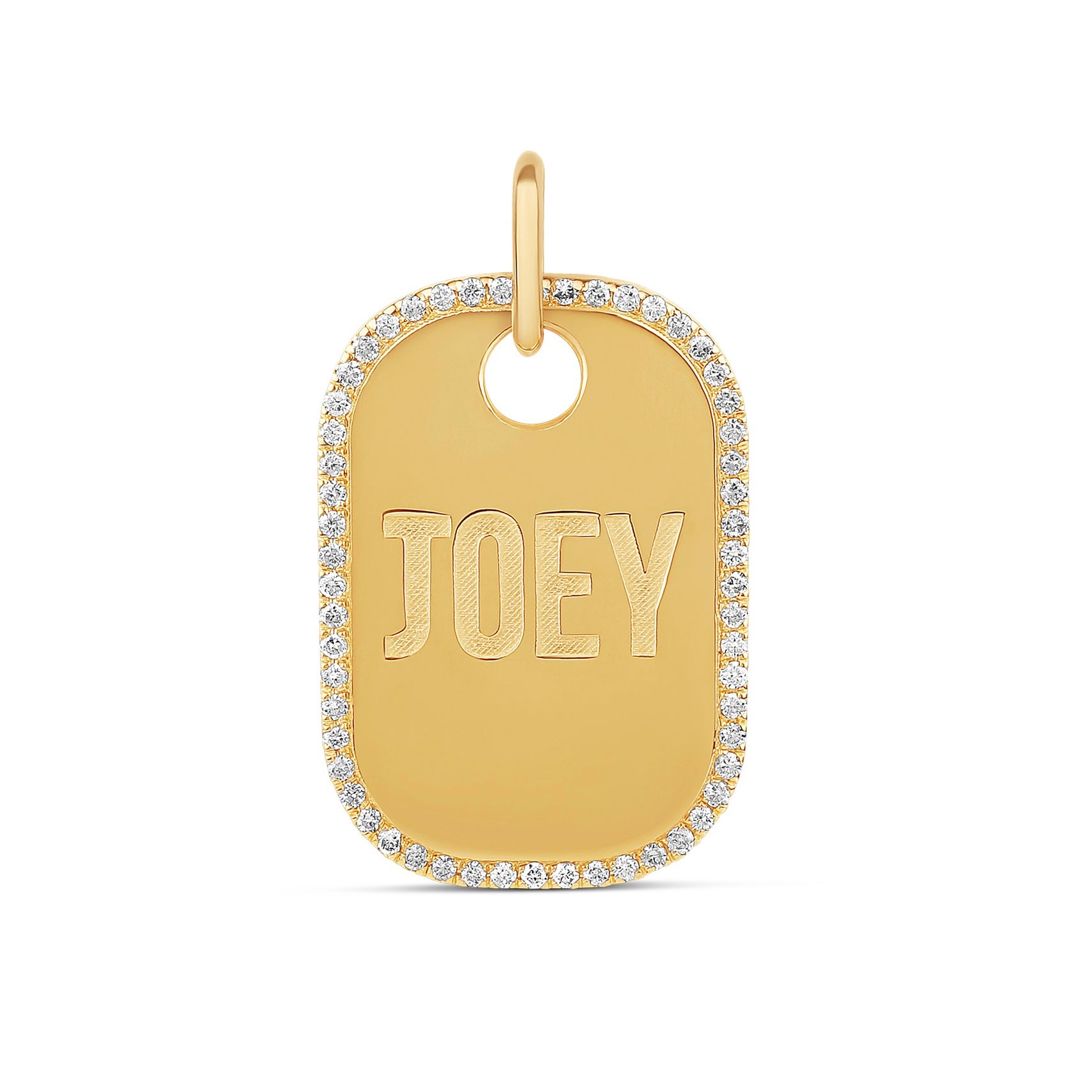 DogTag with Border Diamonds Charm