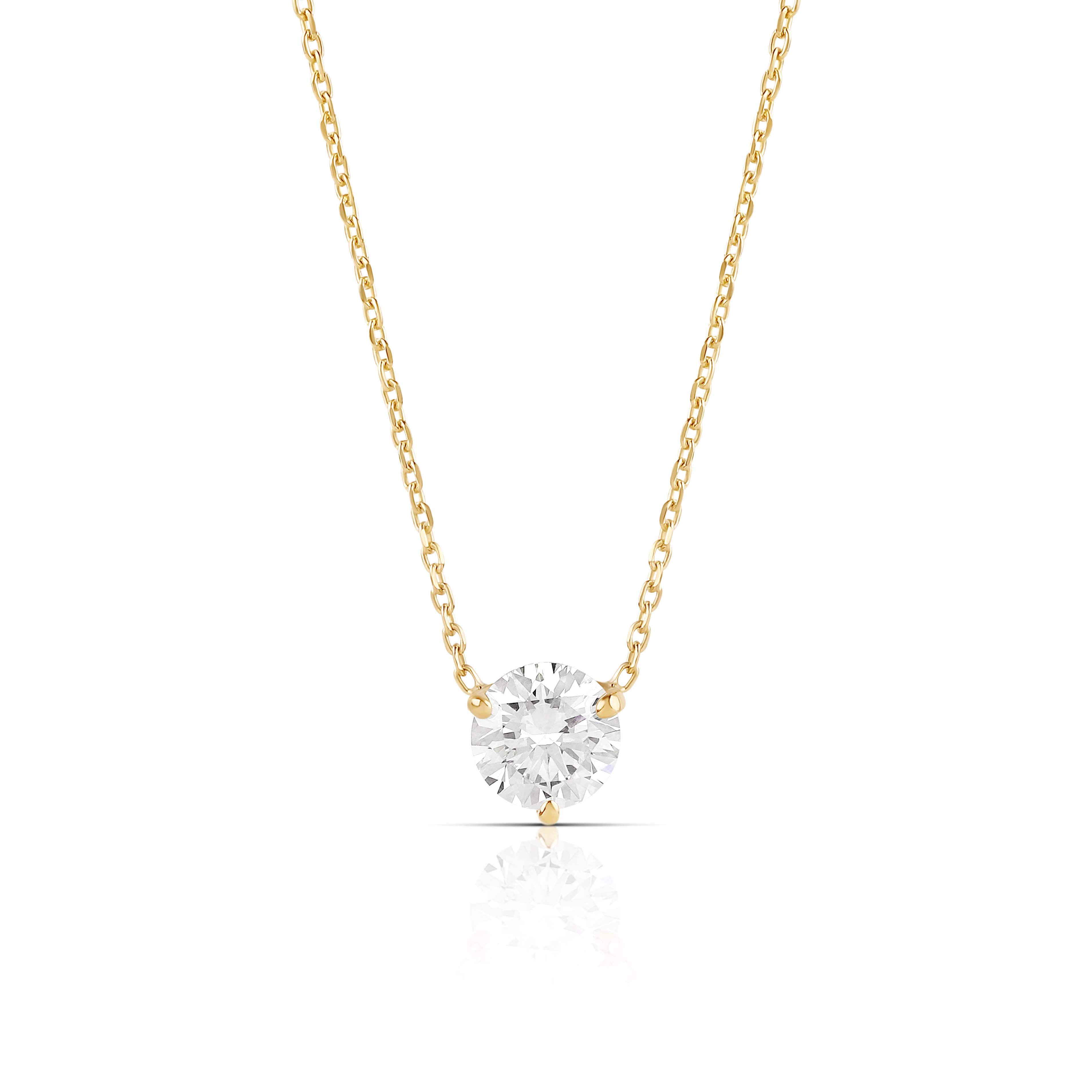 1ct Lab Diamond Solitaire Necklace