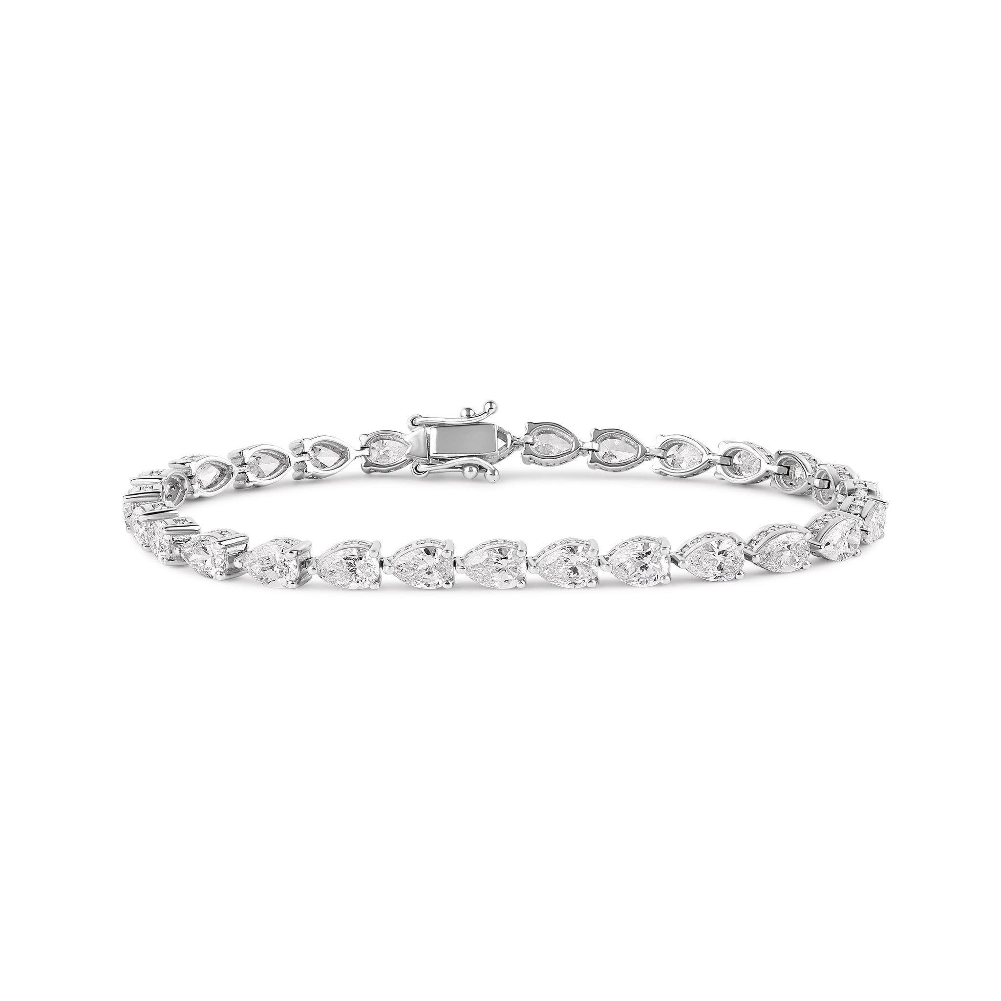 Pear Cut Lab Diamond Tennis Bracelet