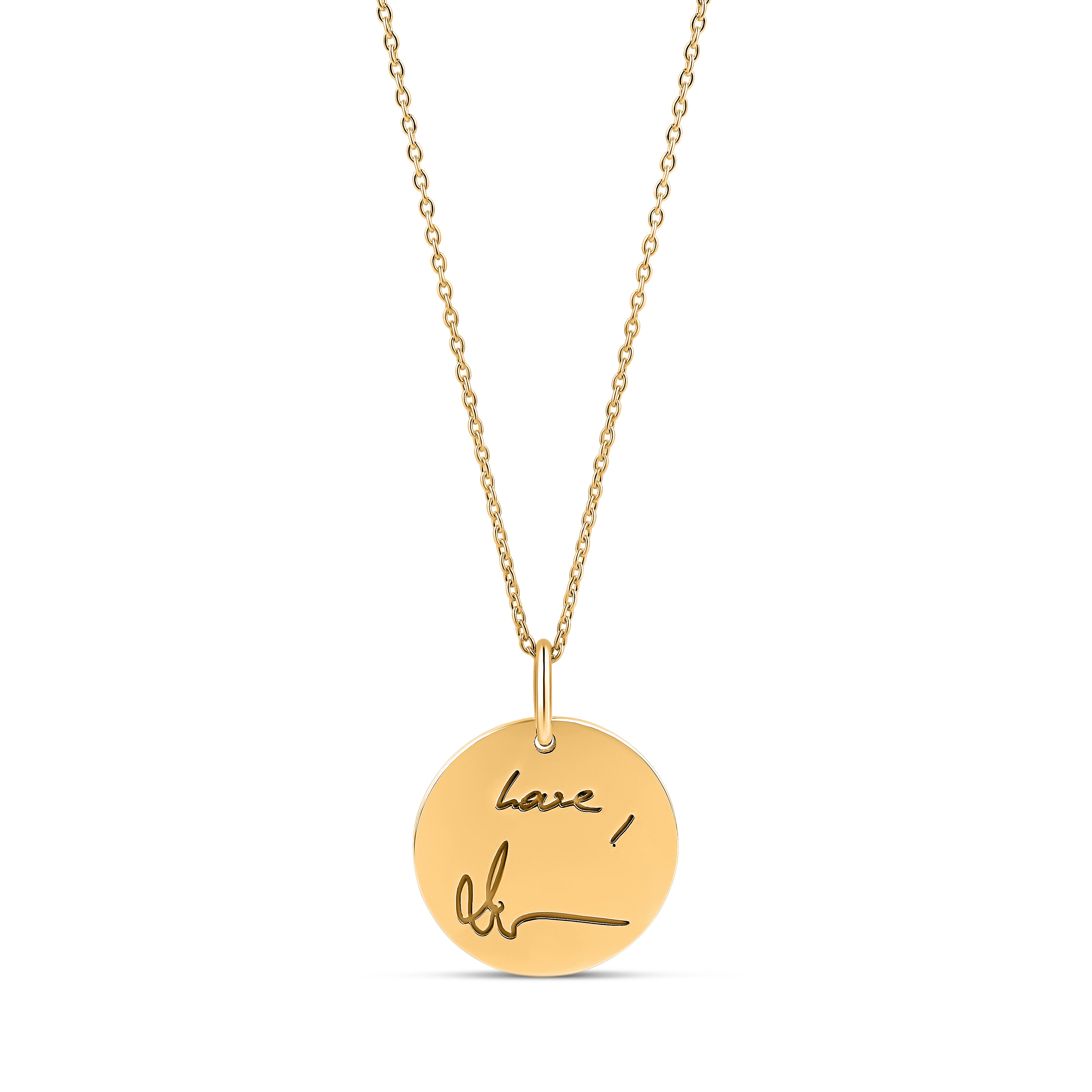 Custom Handwriting Disc Necklace