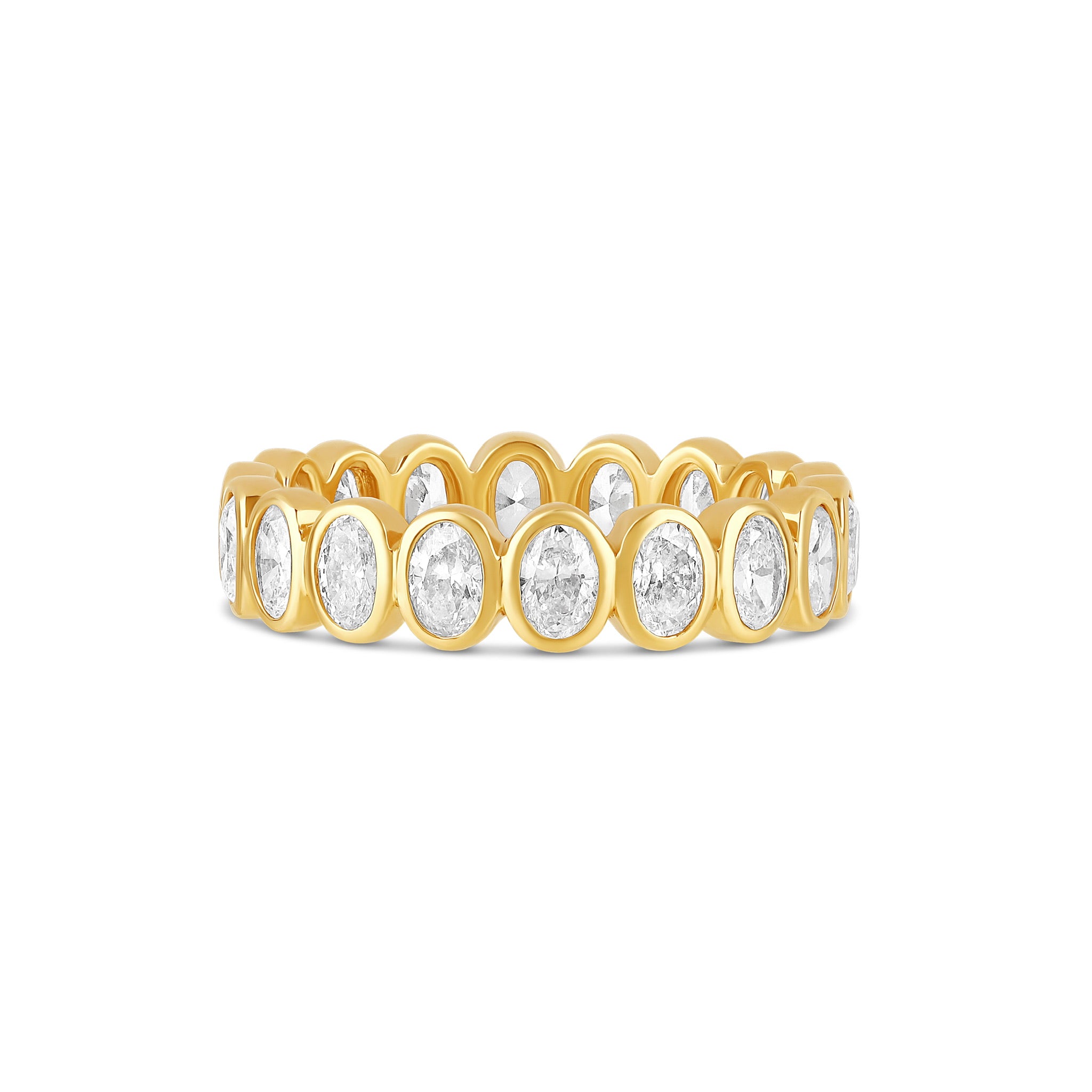 Oval Cut Lab Diamond Bezel Eternity Band