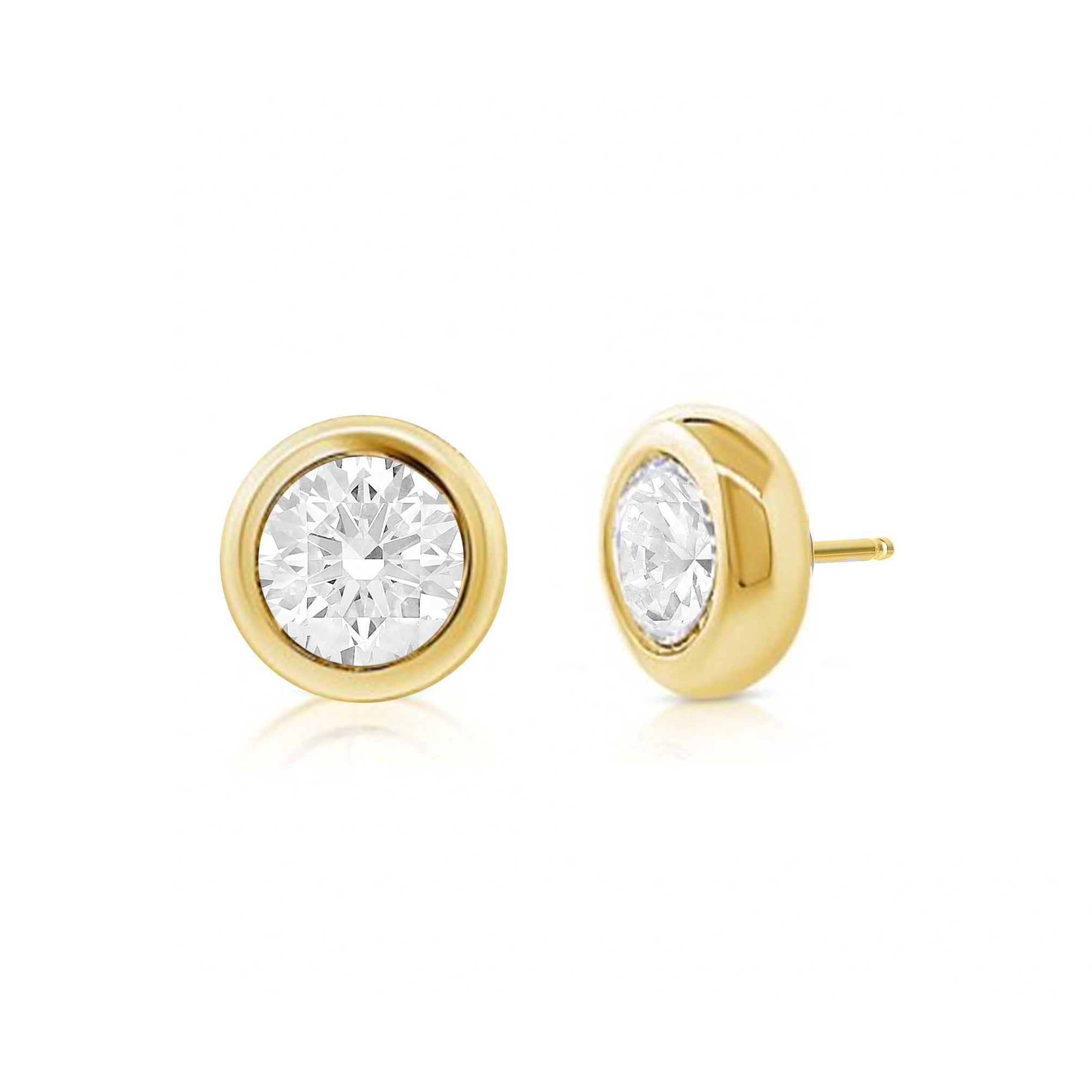 Bezel Set 2ctw Lab Diamond Studs (PAIR) - IGI Certified