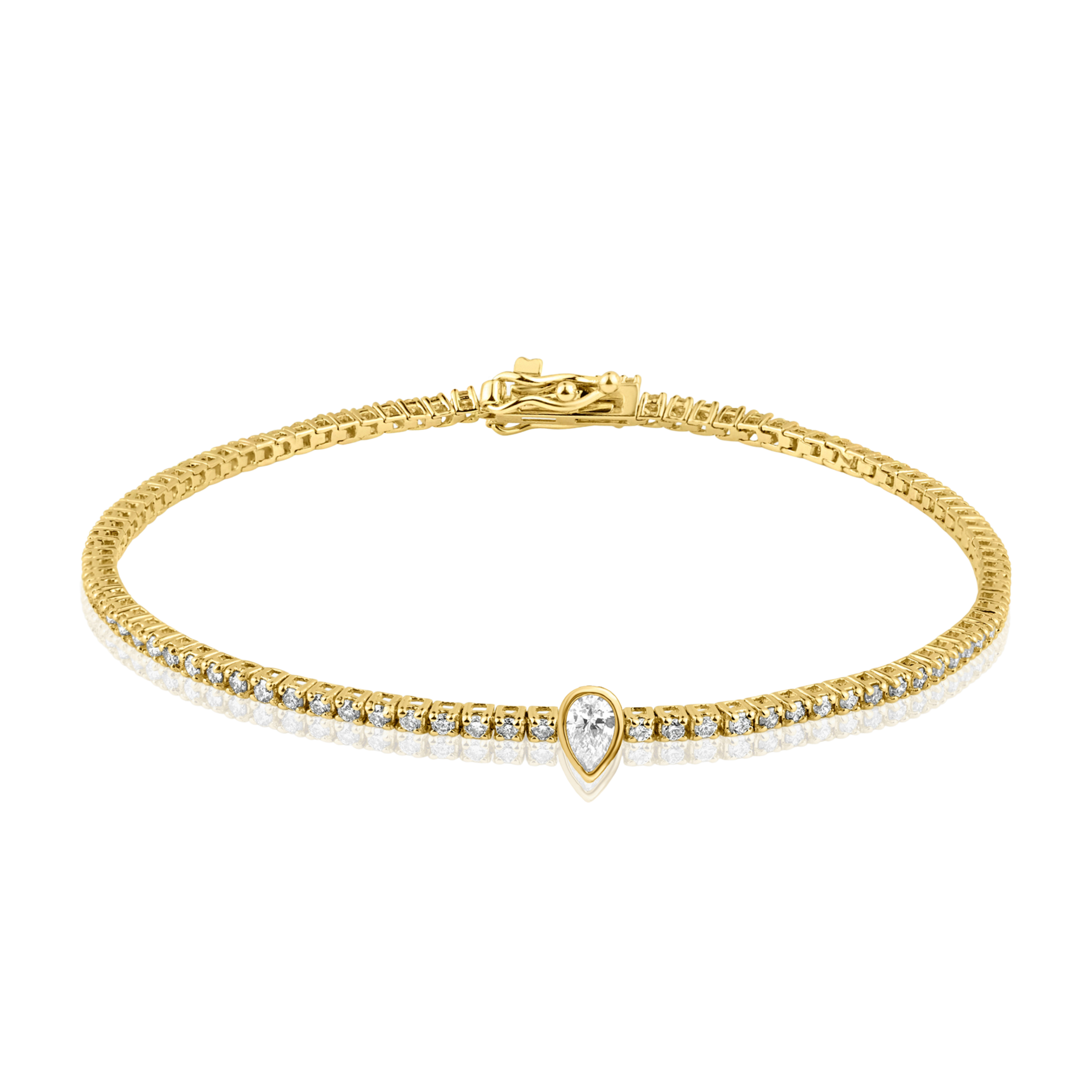 Mixed Shape Pear Bezel Diamond Tennis Bracelet