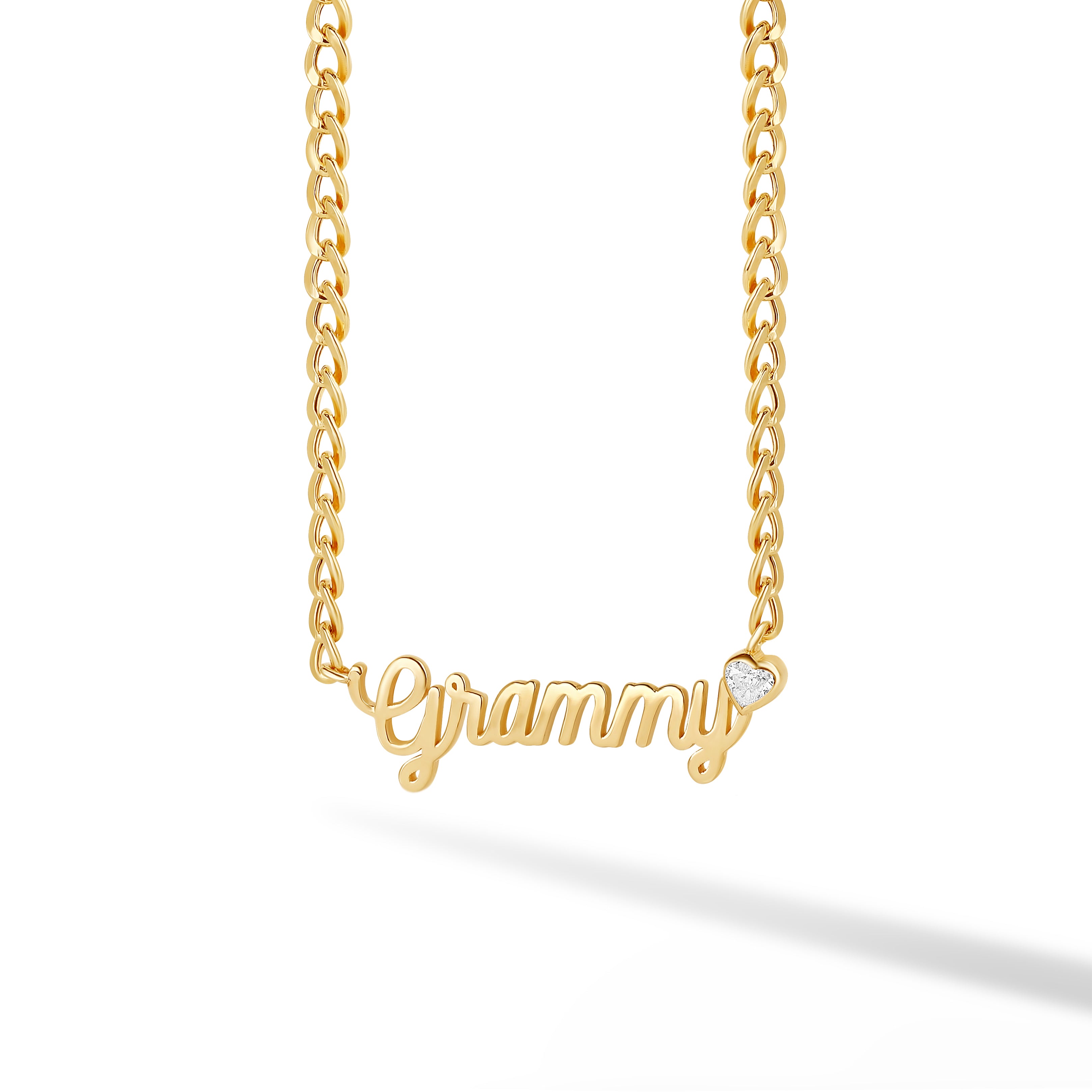 Solid Name + Fancy Shape Cuban Link Necklace