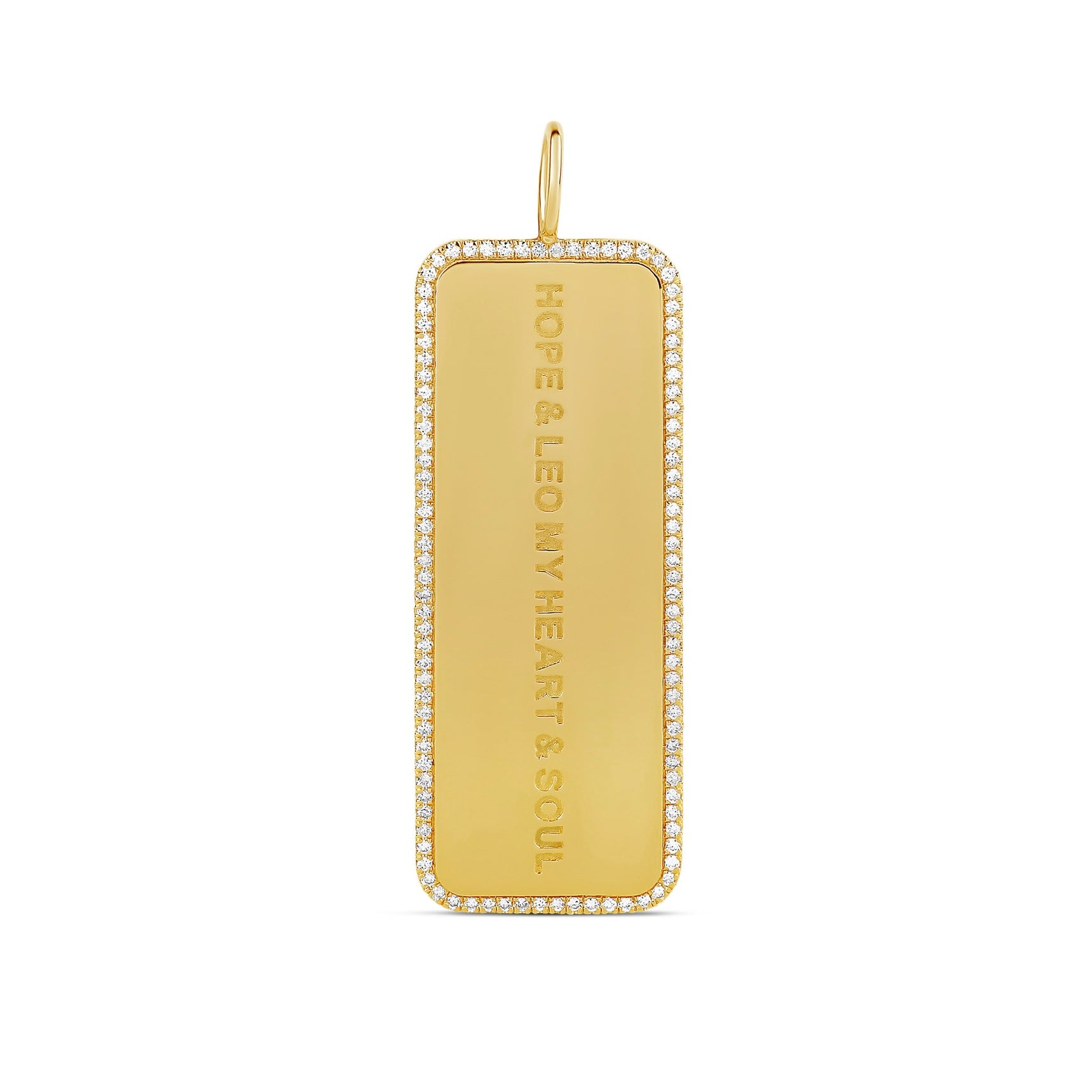 Long Outline Nameplate Charm