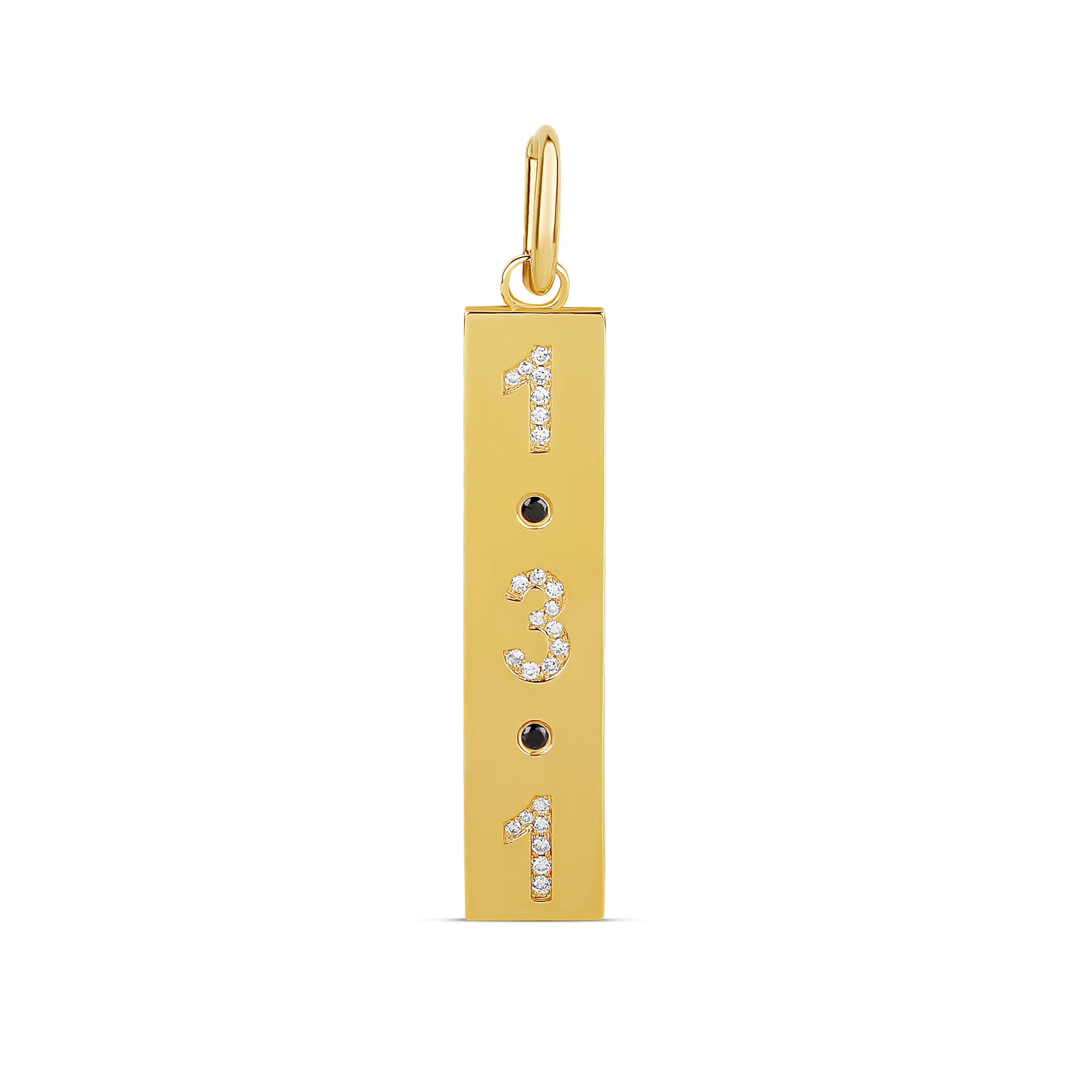 Diamond Vertical Date Nameplate Charm