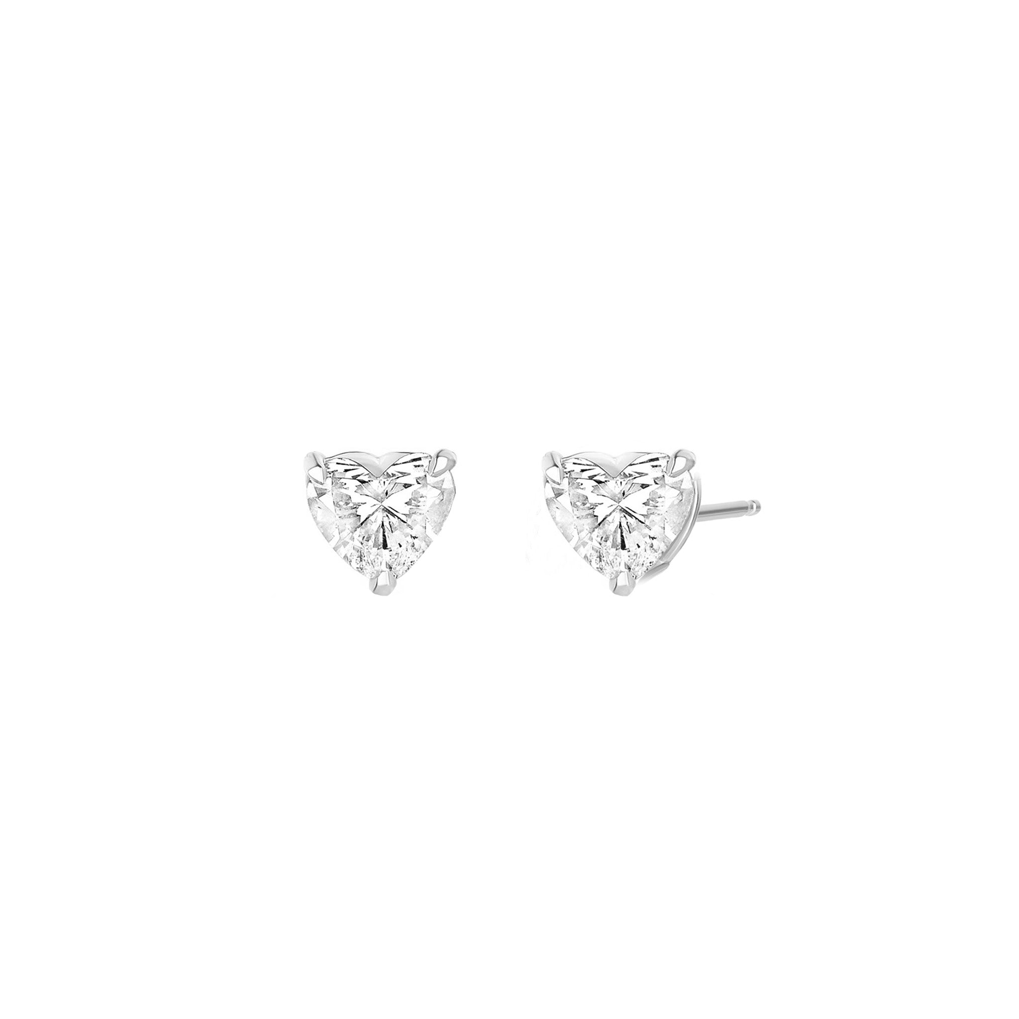 1ctw Heart Lab Diamond Studs (PAIR) - IGI Certified