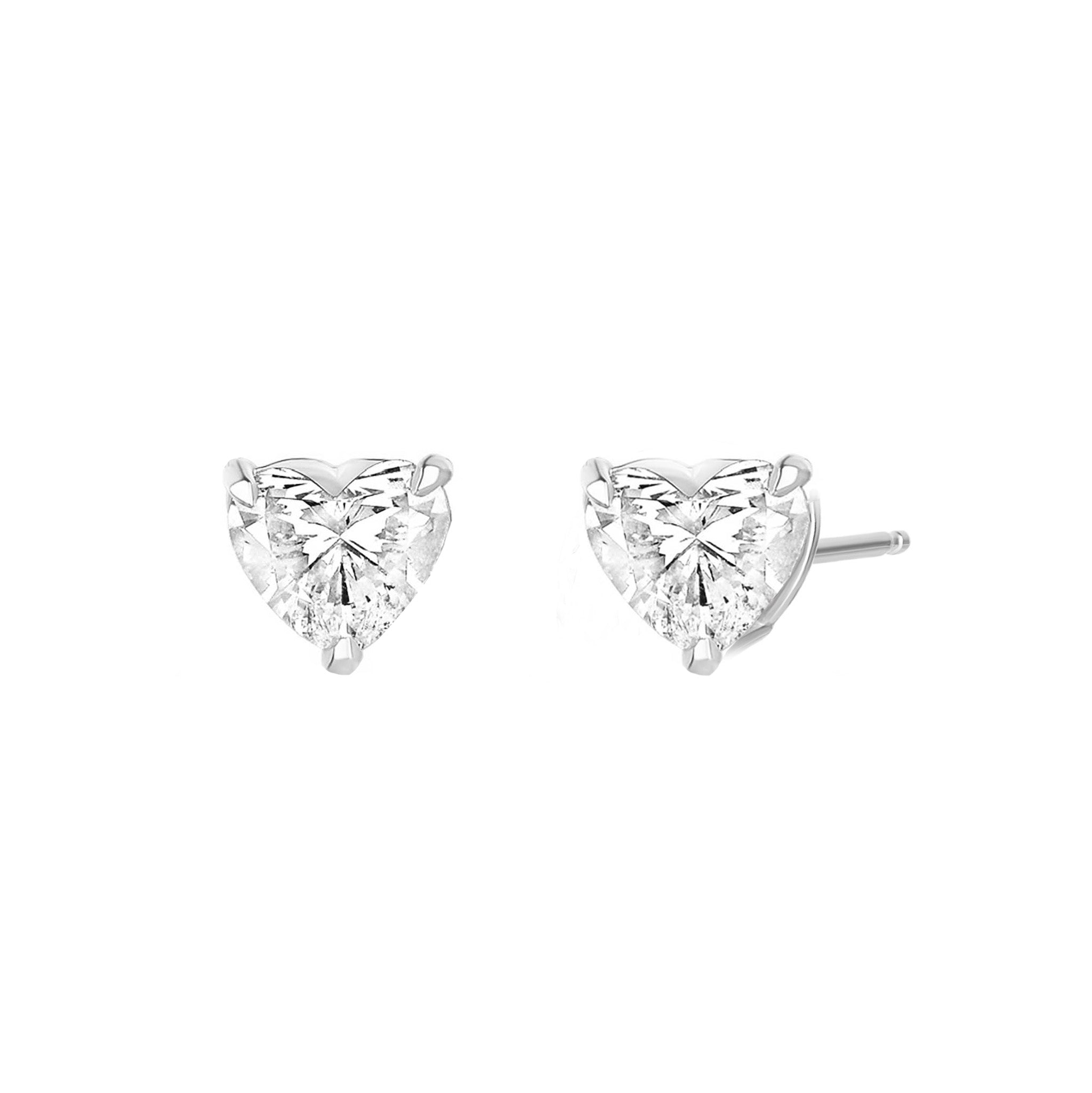 2ctw Heart Lab Diamond Studs (PAIR) - IGI Certified