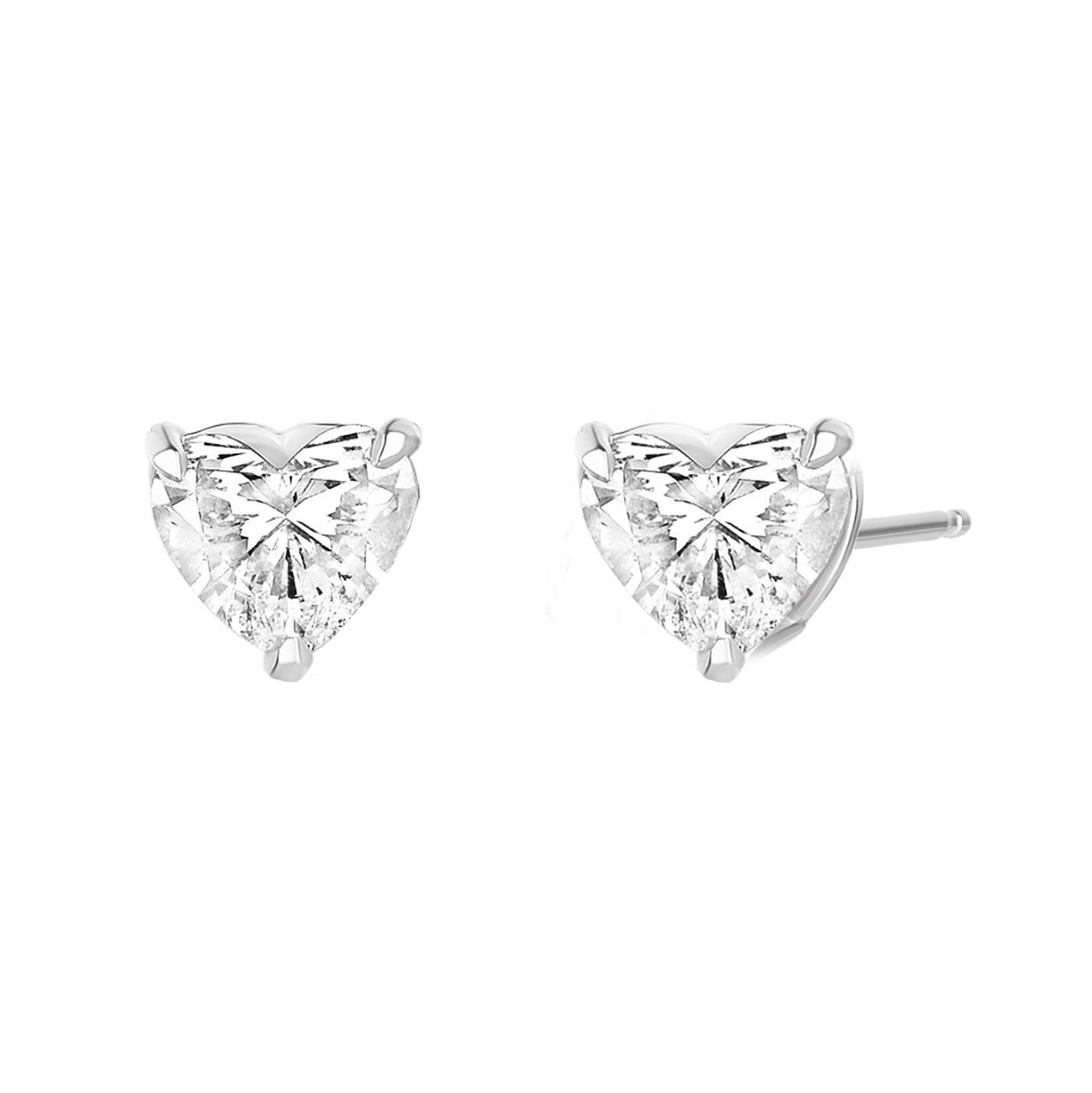 4ctw Heart Lab Diamond Studs (PAIR) - IGI Certified