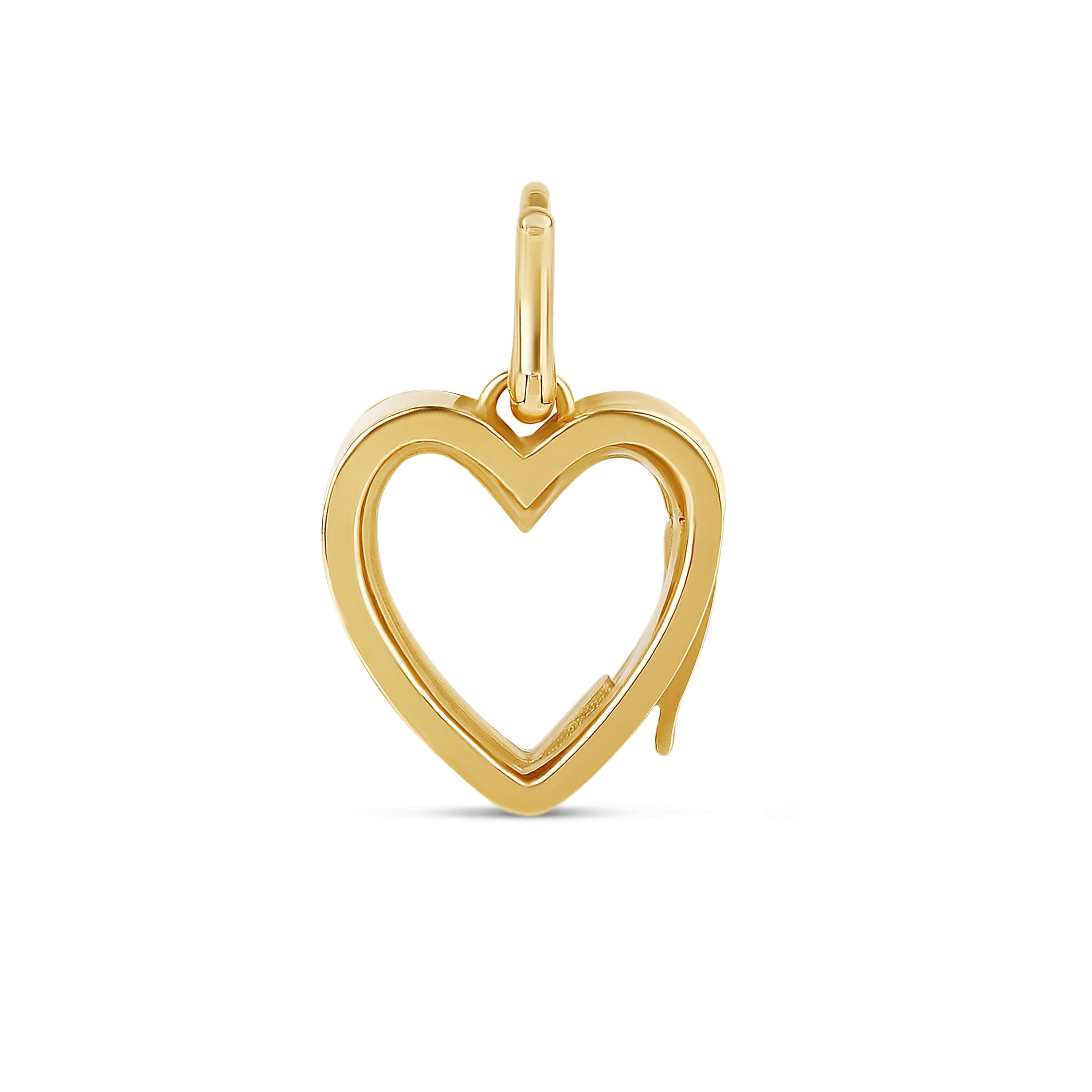 14k Solid Mini Heart Glass Charm Locket