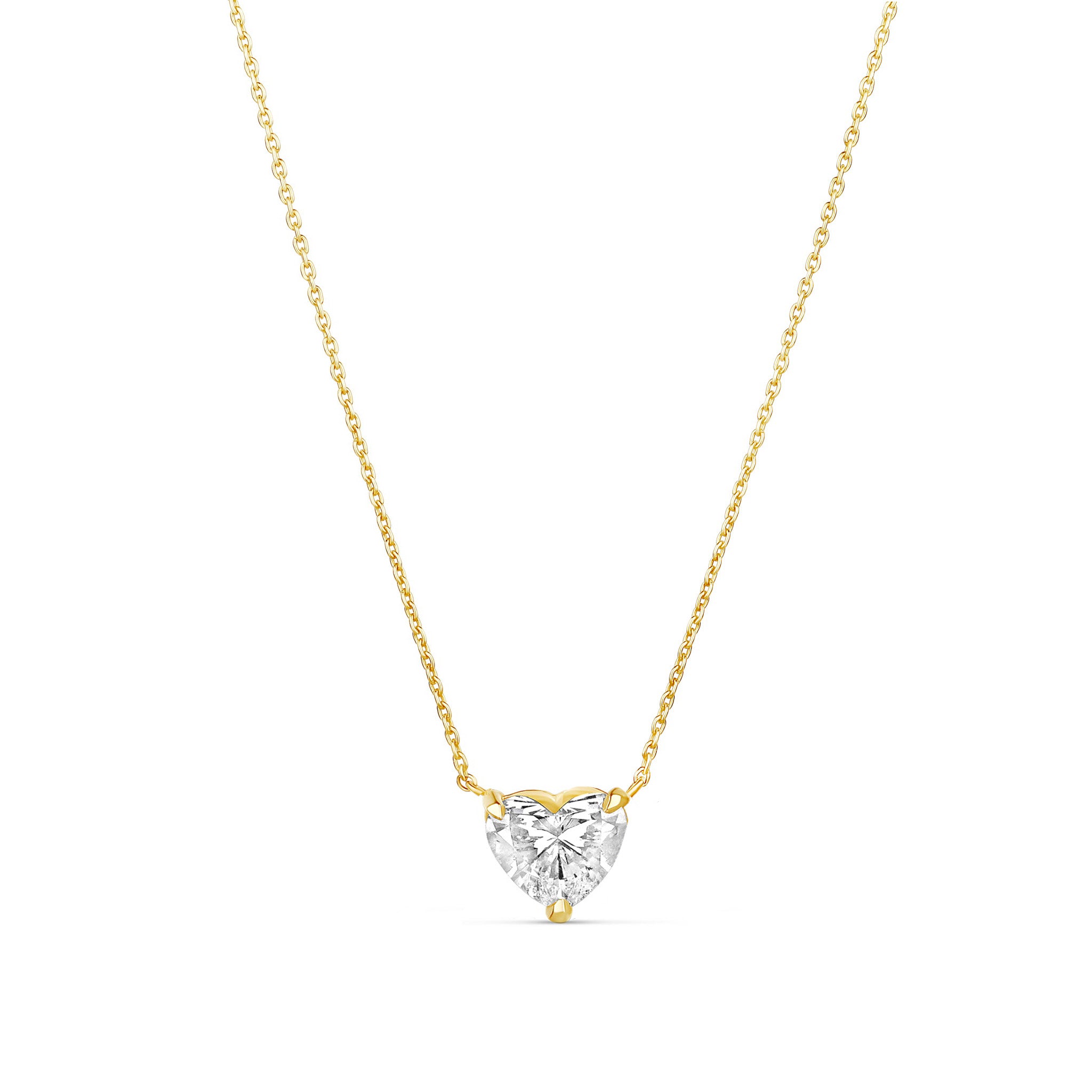 2ct Lab Diamond Heart Cut Solitaire Necklace