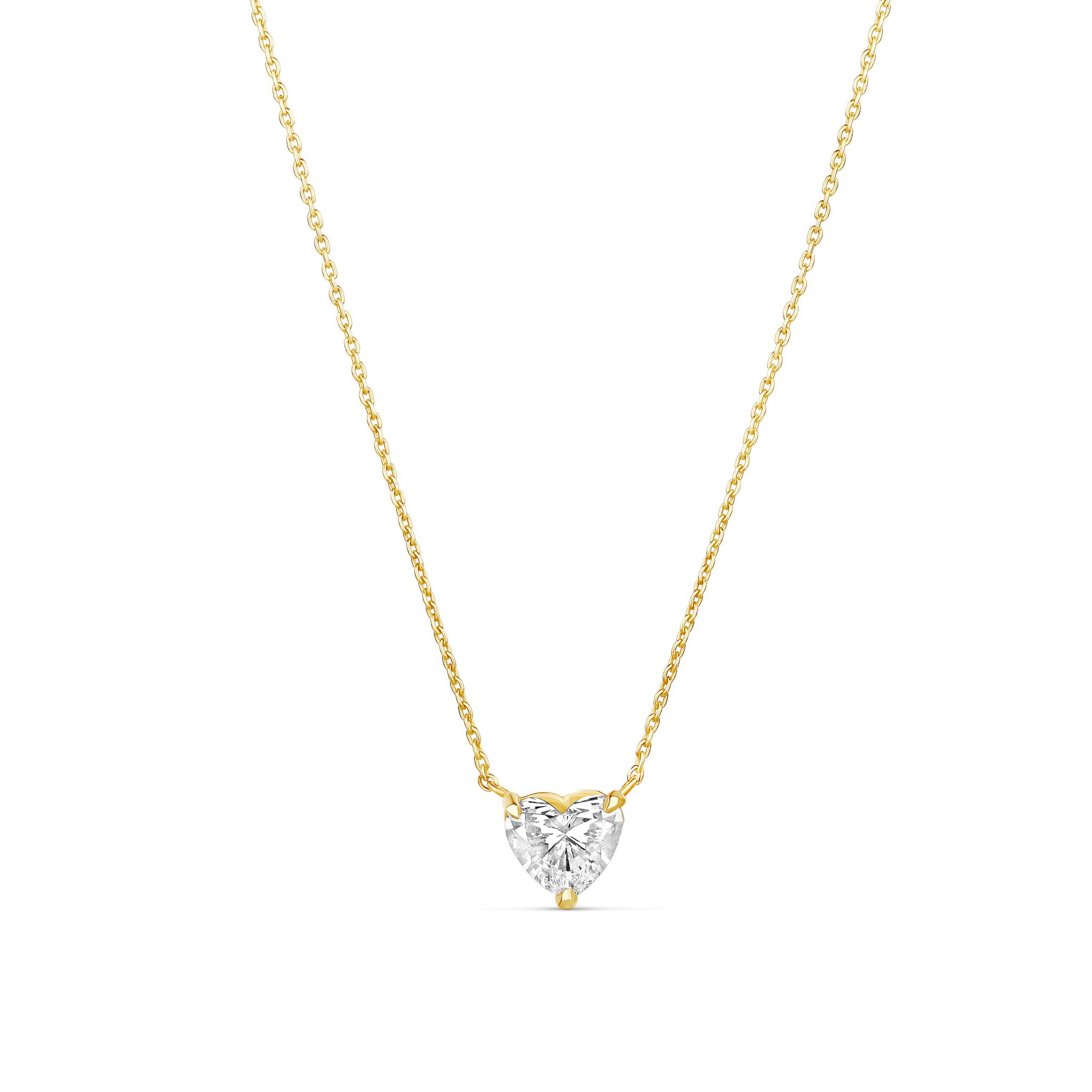 1ct Lab Diamond Heart Cut Solitaire Necklace