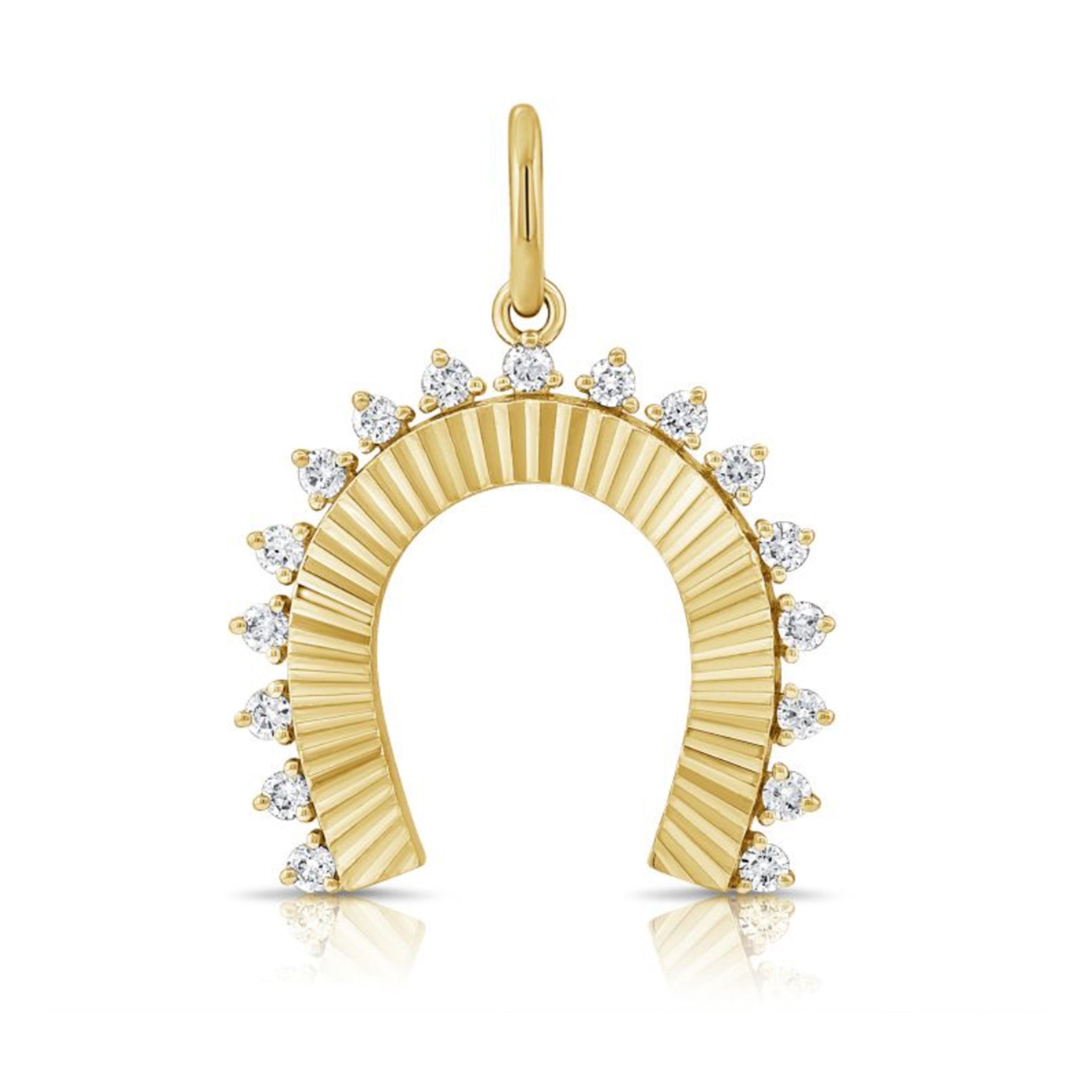 Fluted Lucky Charm with Diamond Spikes