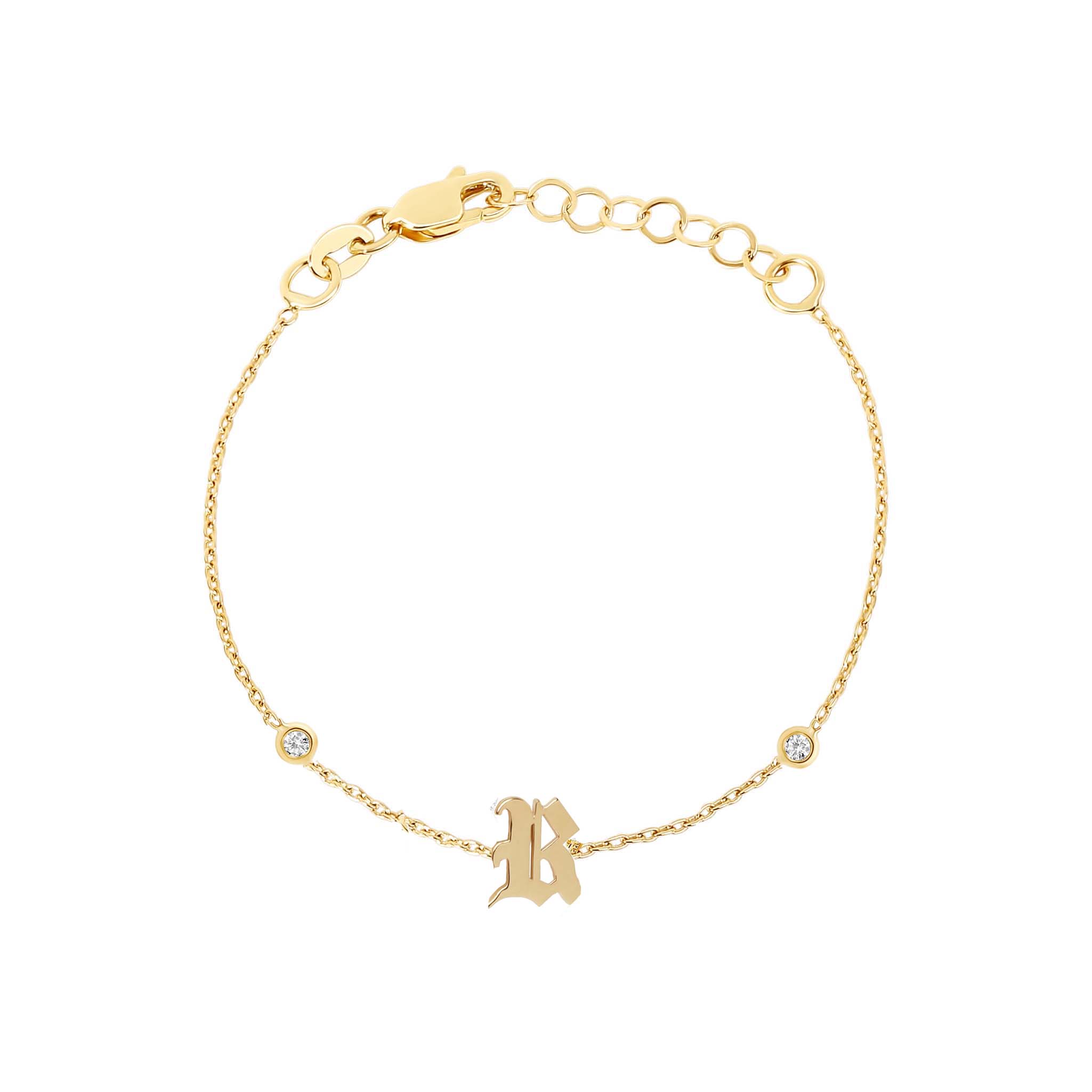 Gothic Initial Statement Bracelet