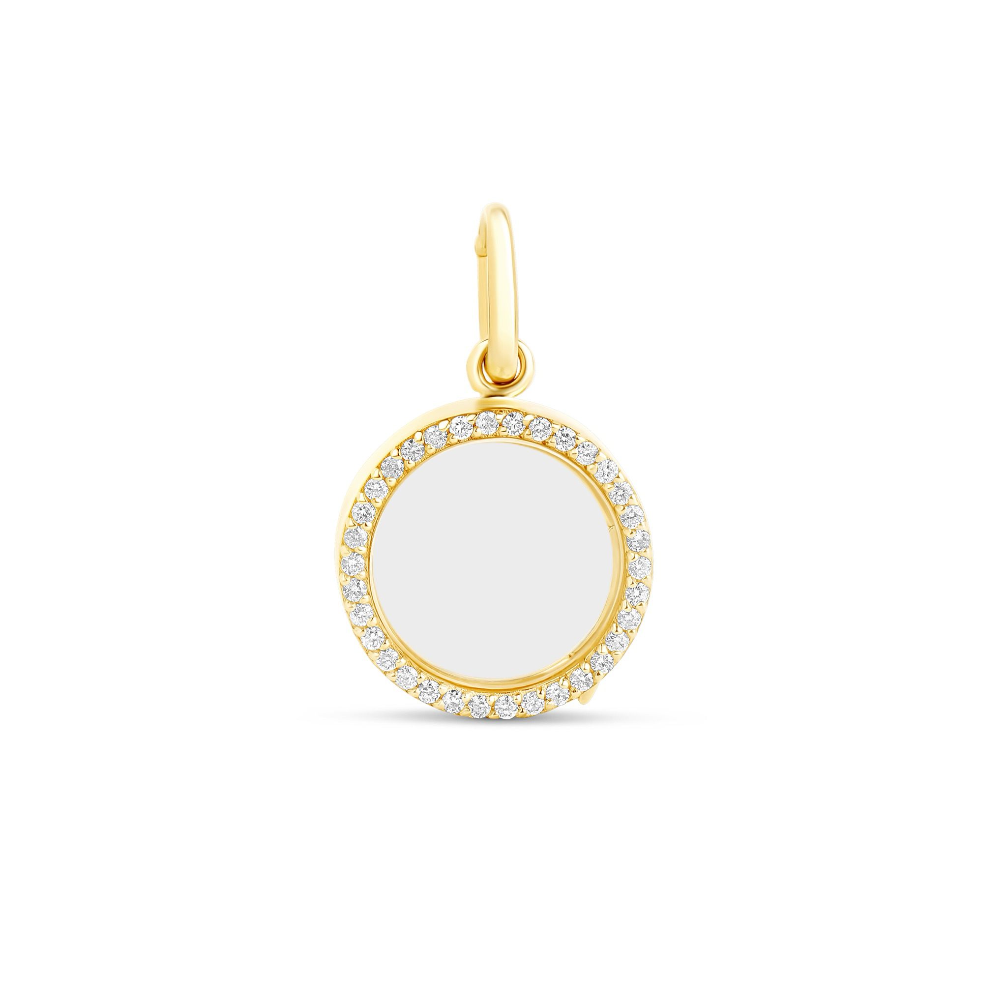 Mini Diamond Round Glass Charm Locket