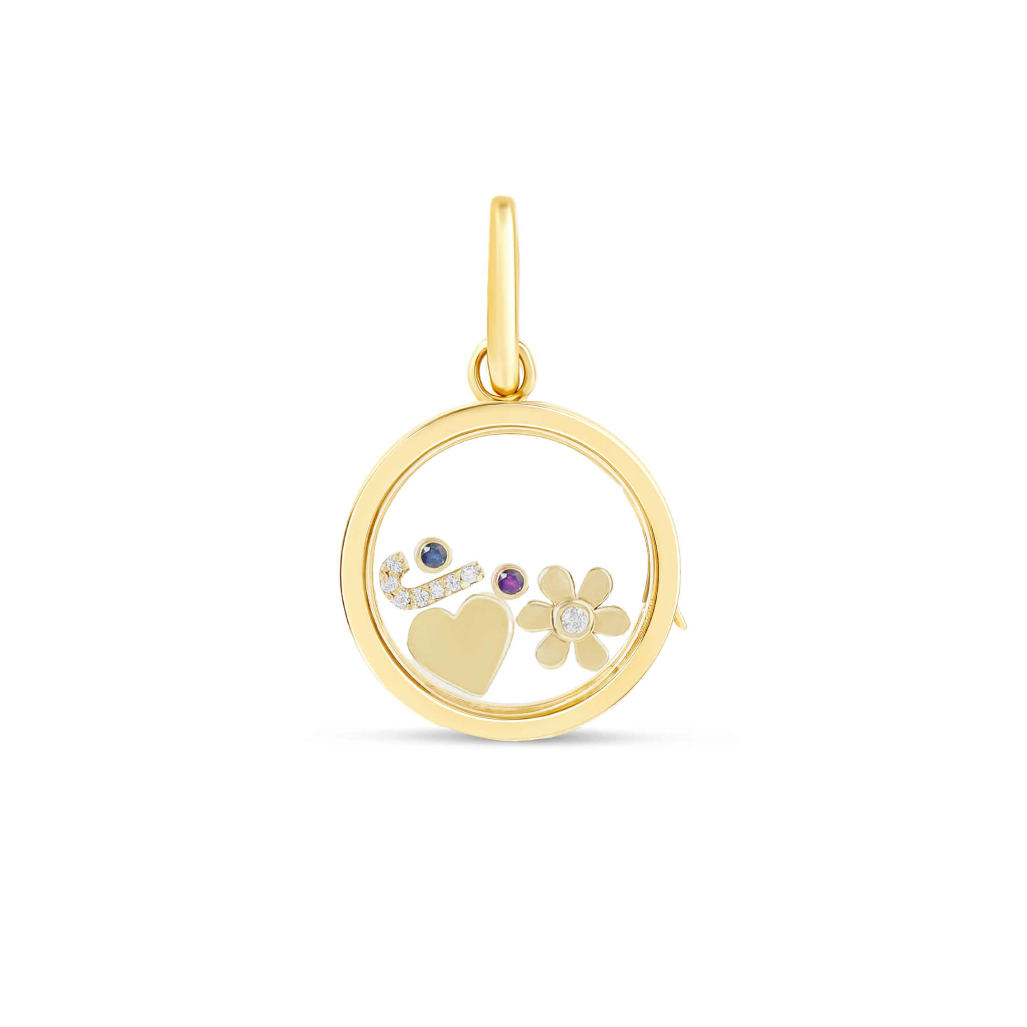 Mini Solid Round Glass Charm Locket