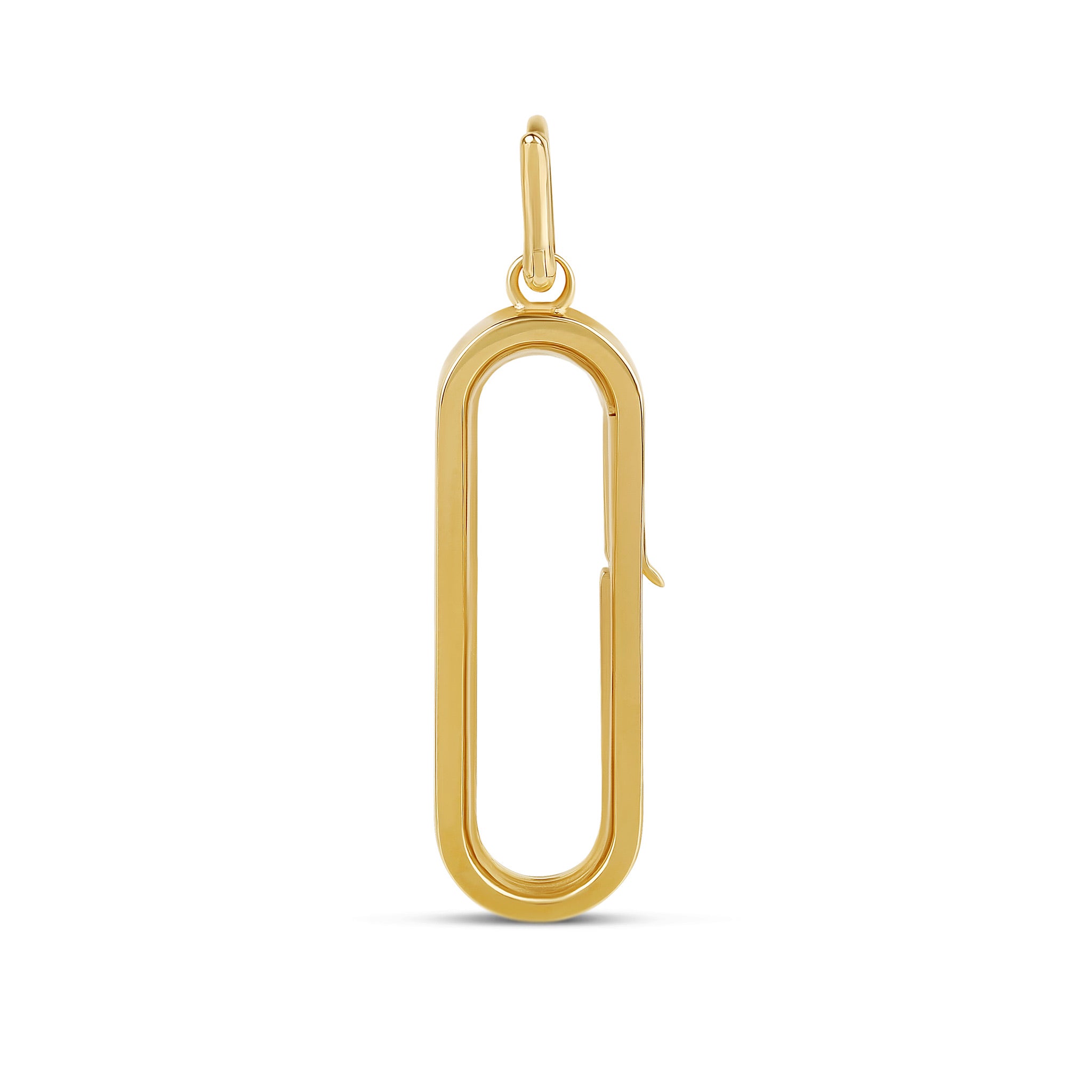 14k Solid Gold Oval Glass Charm Locket