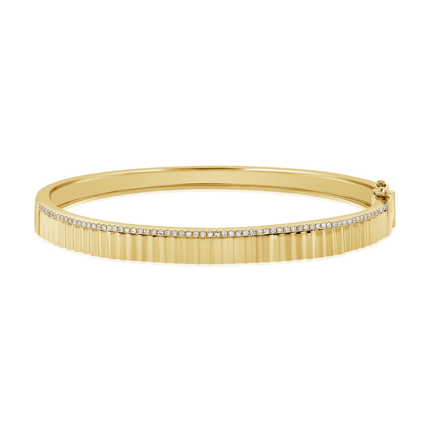 Diamond Bar Fluted Bangle