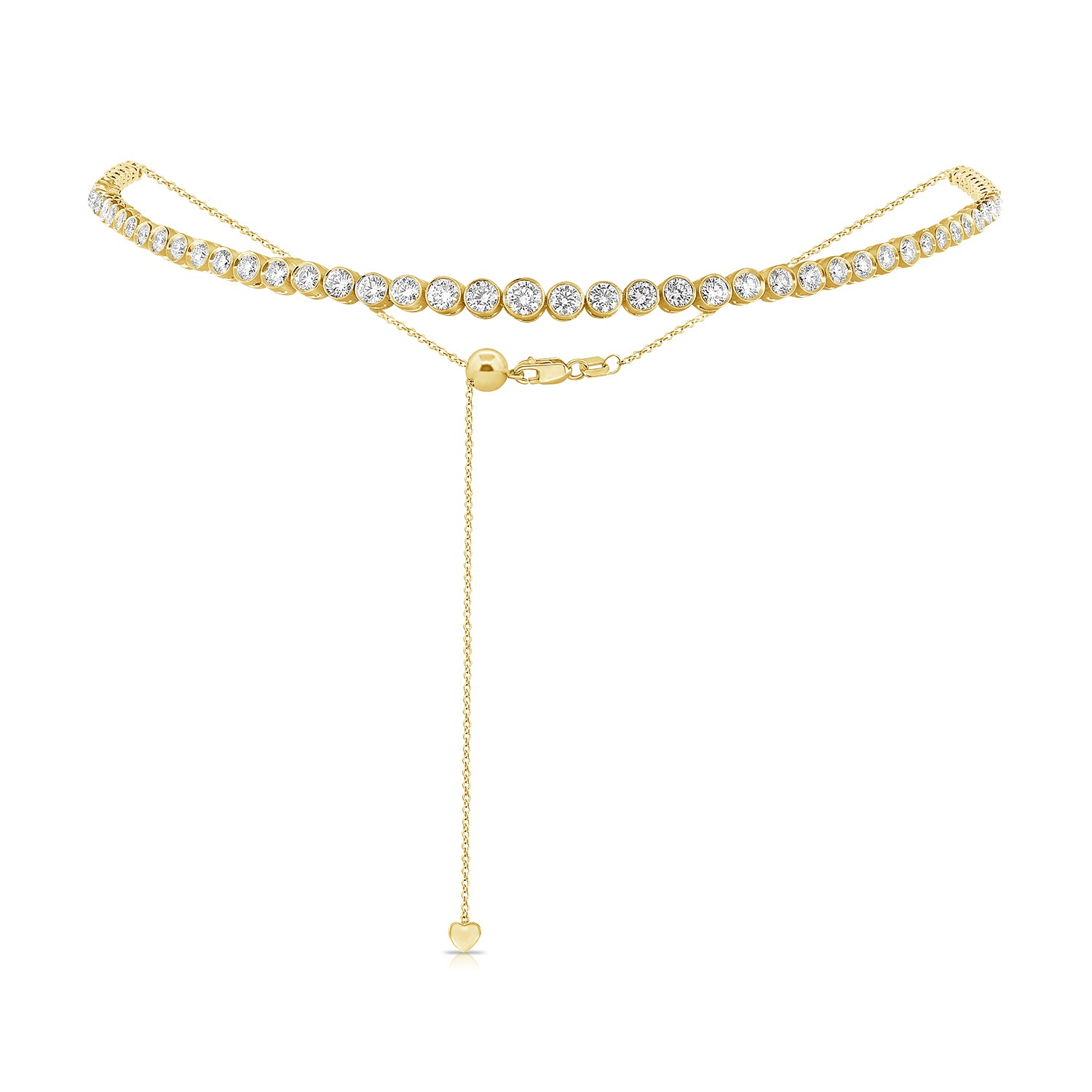 Adjustable Bolo Diamond Bezel Tennis Choker