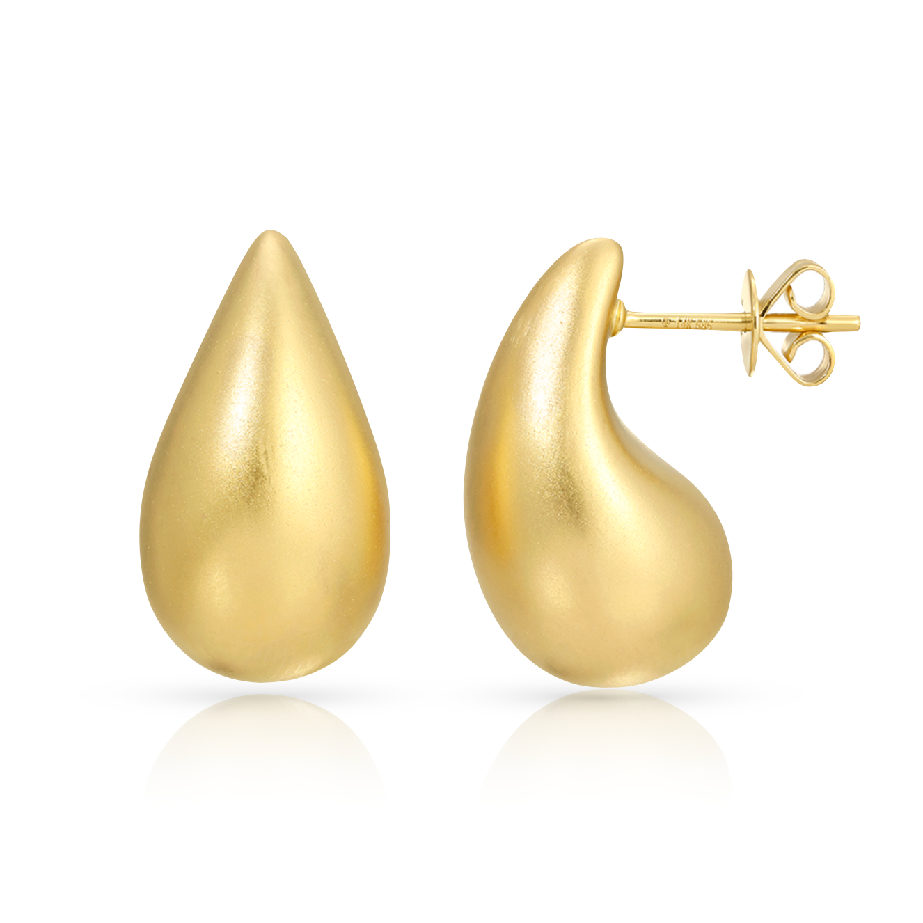 Matte Drop Golden Earrings