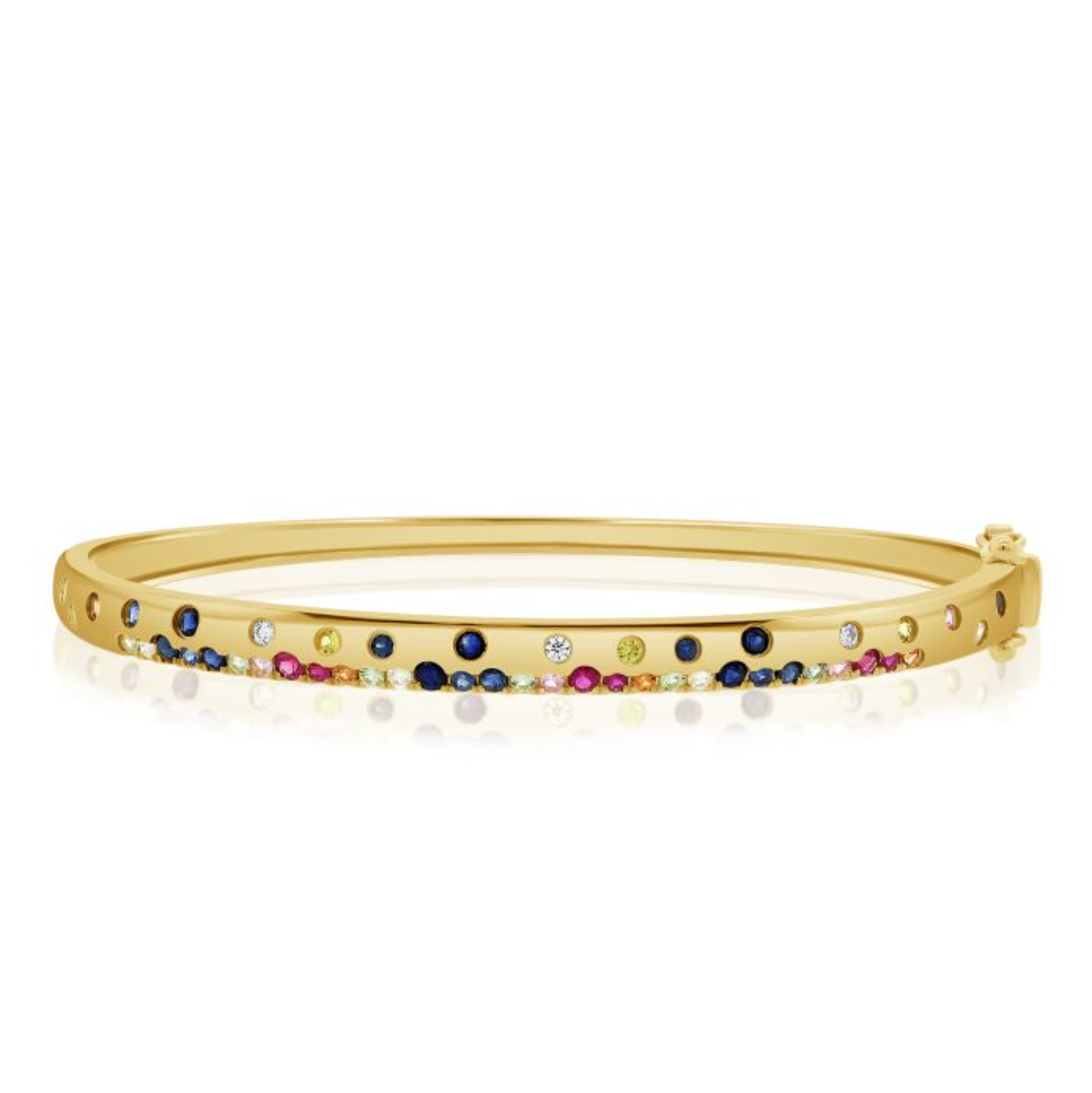 Gemstone and Diamond Confetti Slim Bangle