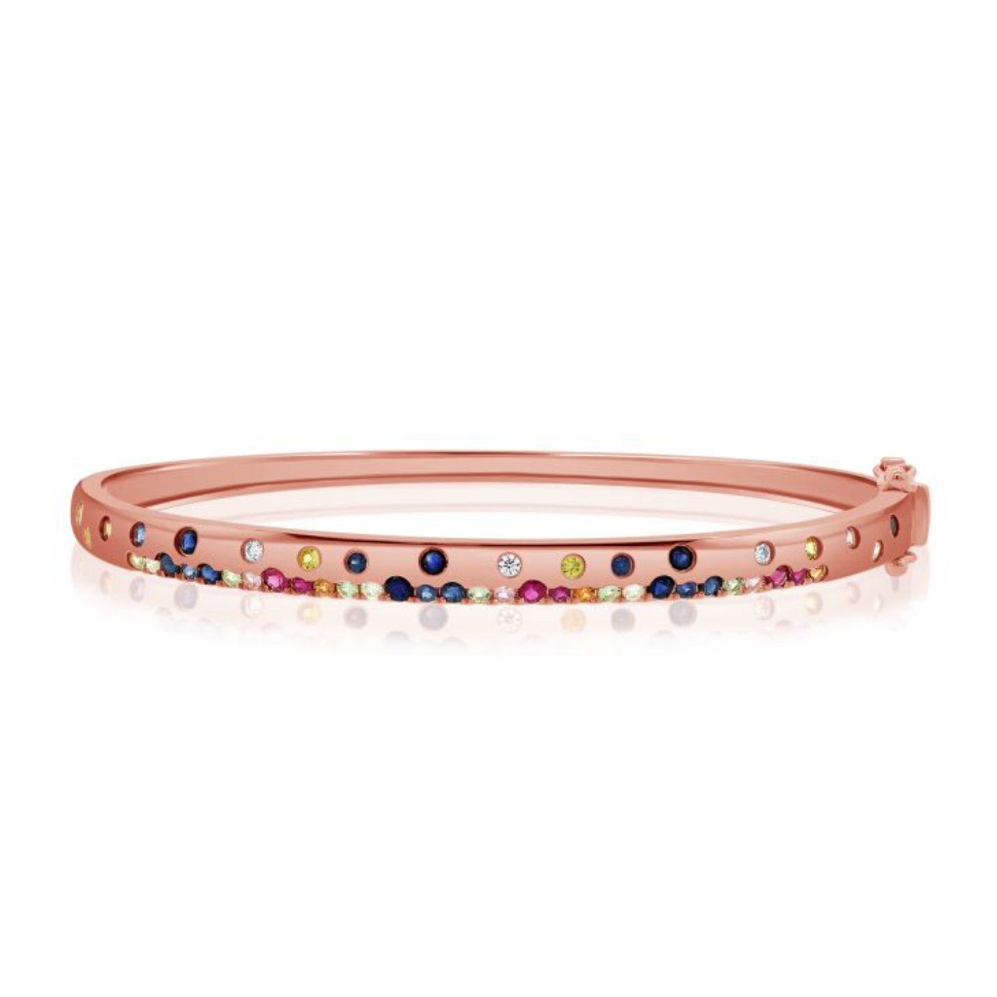 Gemstone and Diamond Confetti Slim Bangle