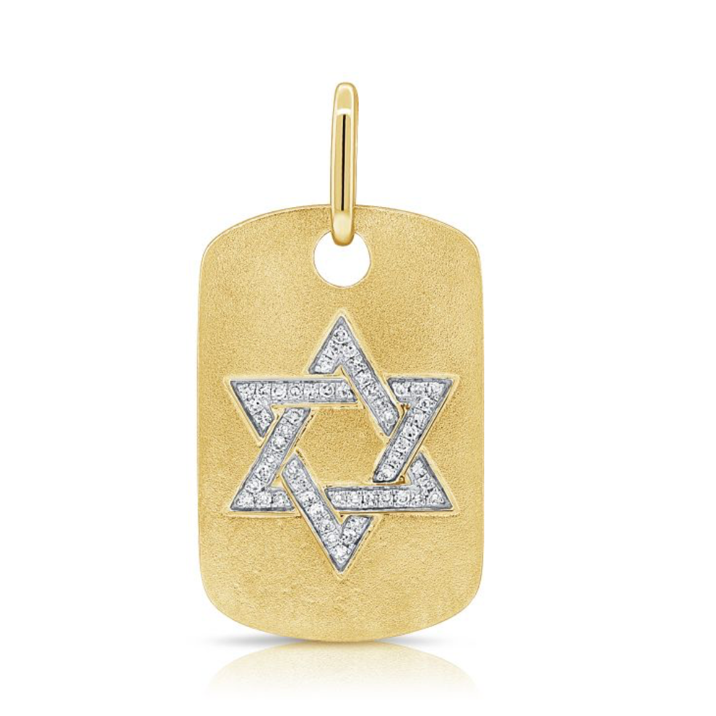 Diamond Star of David Tag