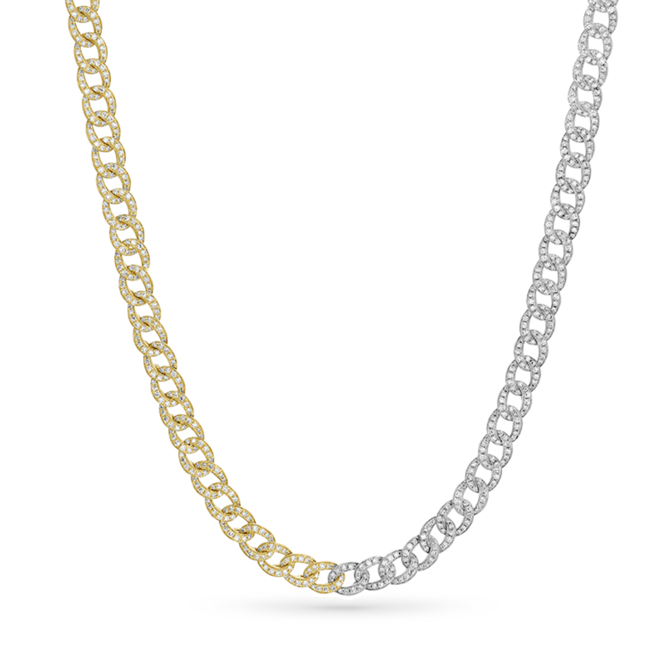 Pave Diamond Two Tone Necklace