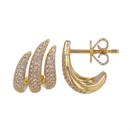 Triple Diamond Claw Earrings - Sample