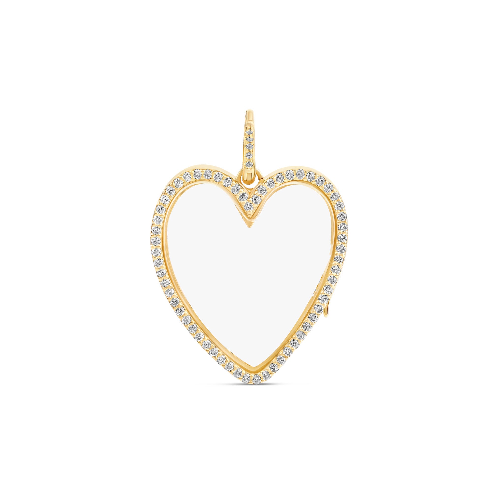 Diamond Heart Glass Charm Locket