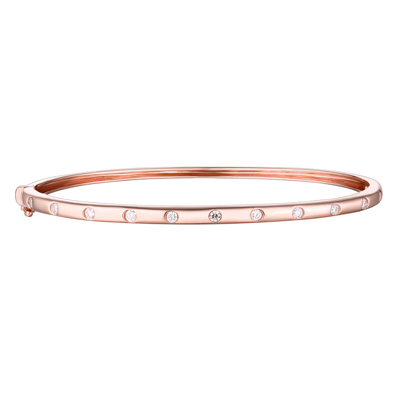 Scattered Diamond Inlay Bangle 14K Rose Gold