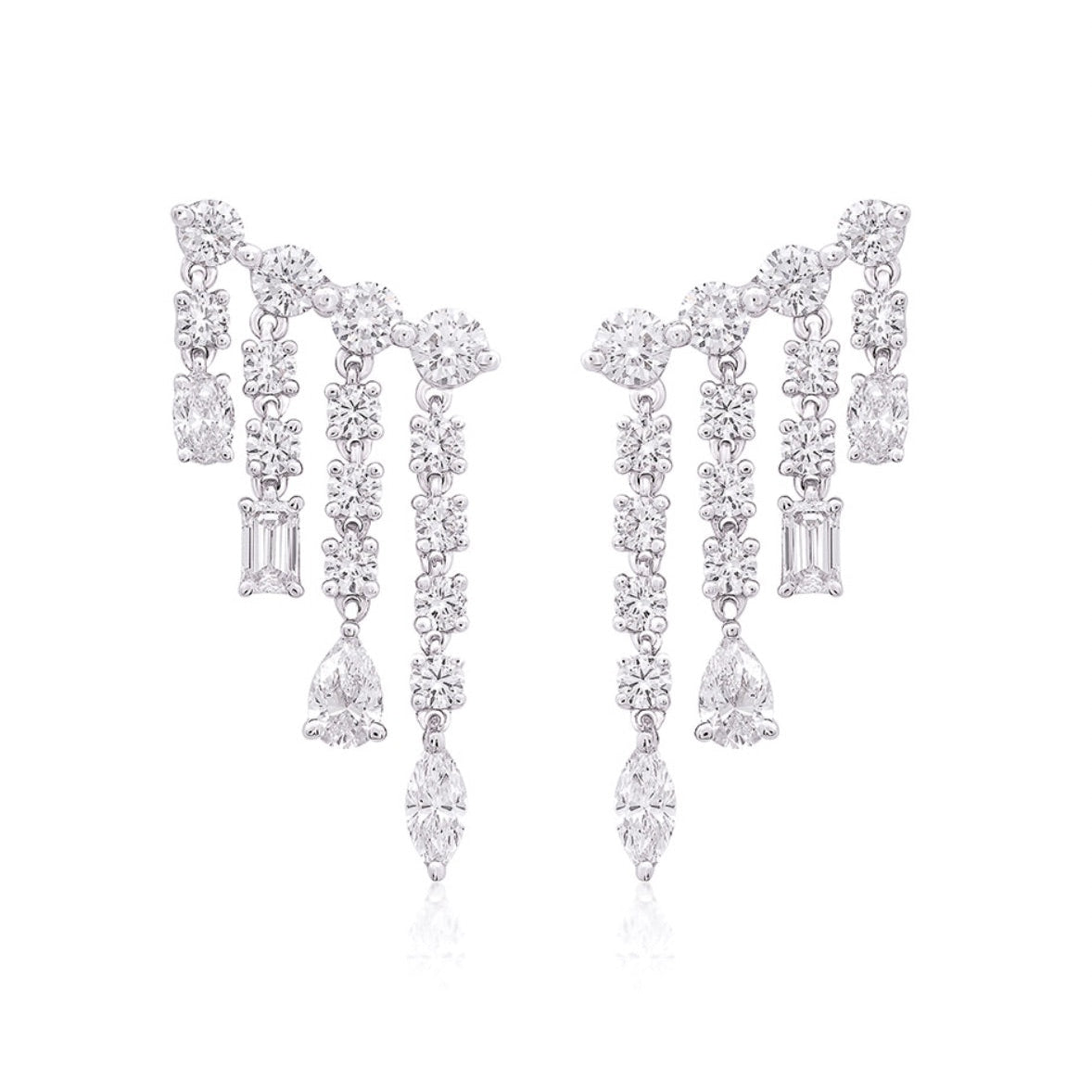 Multishape Cascade Statement Lab Diamond Earrings